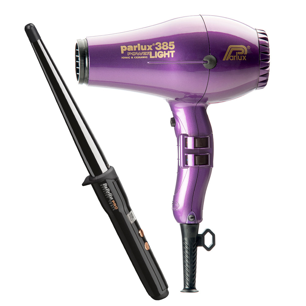 385 Dryer Violet with Free Ceramic Conical Curler 25mm-13mm