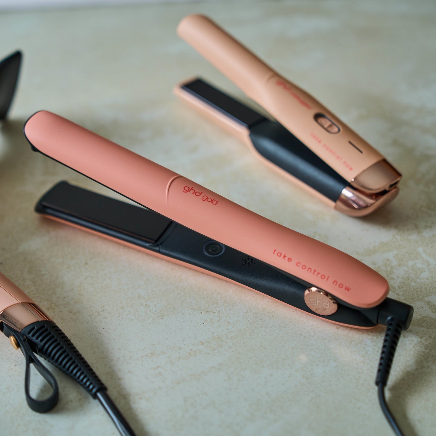 Gold Hair Straightener Limited Edition In Pink Peach