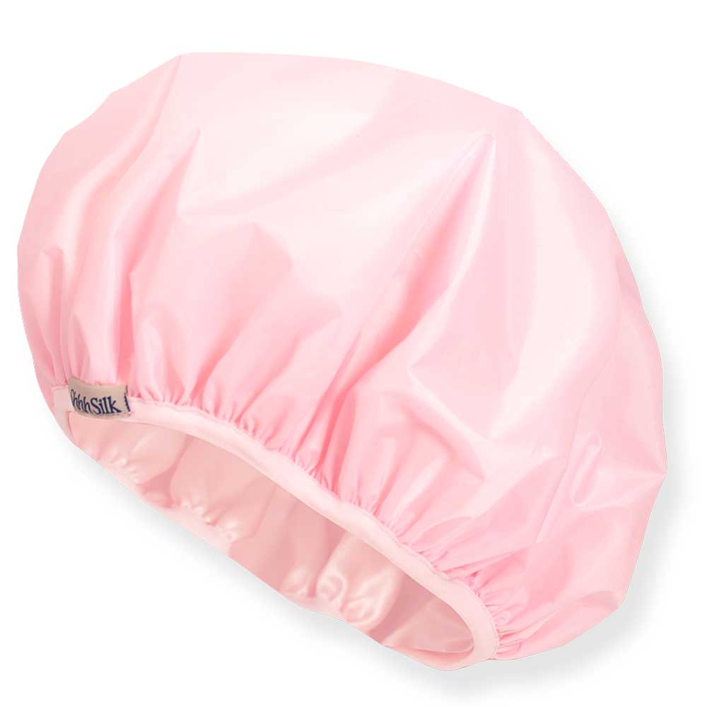 Shhh Silk Silk Lined Shower Cap - Pink