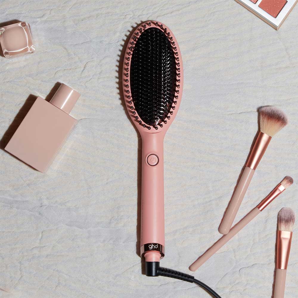Glide Hair Straightener Brush Limited Edition In Pink Peach