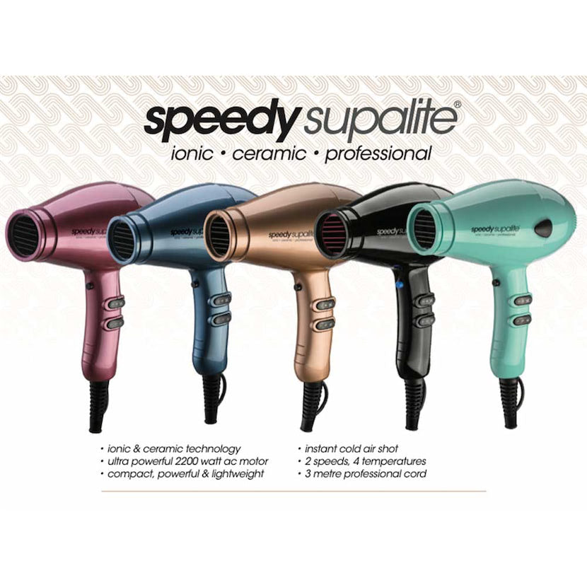 Supalite Dryer with Diffuser & Wet Dry Wonder Brush Black