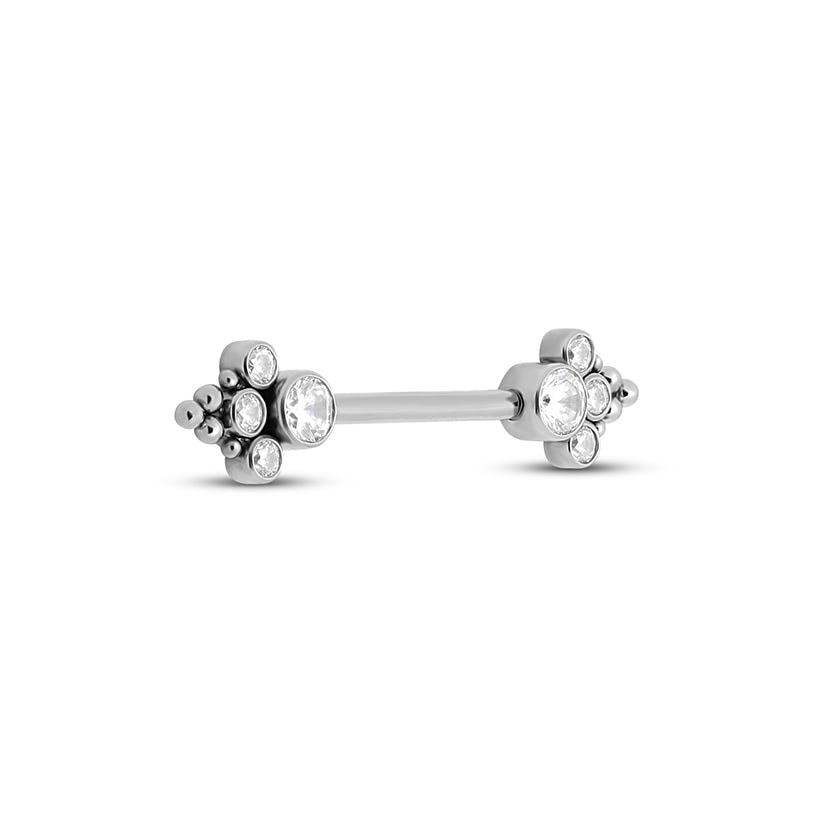 Titanium Jewelled Nipple Cluster - 1.6mm X 14mm