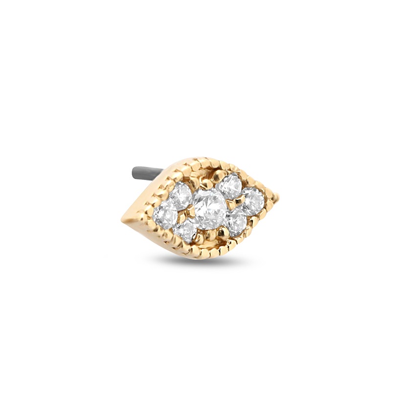 14Kt Gold Jewelled Eye Earring - 6mm Labret