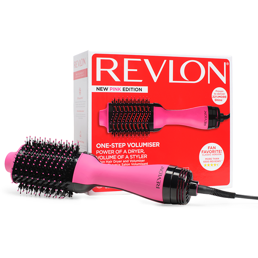One Step Hair Dryer And Volumiser Hot Brush In Pink