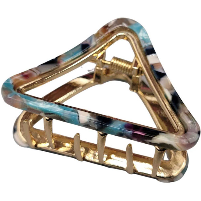 Marbled Trigon Metal Clip - Rain