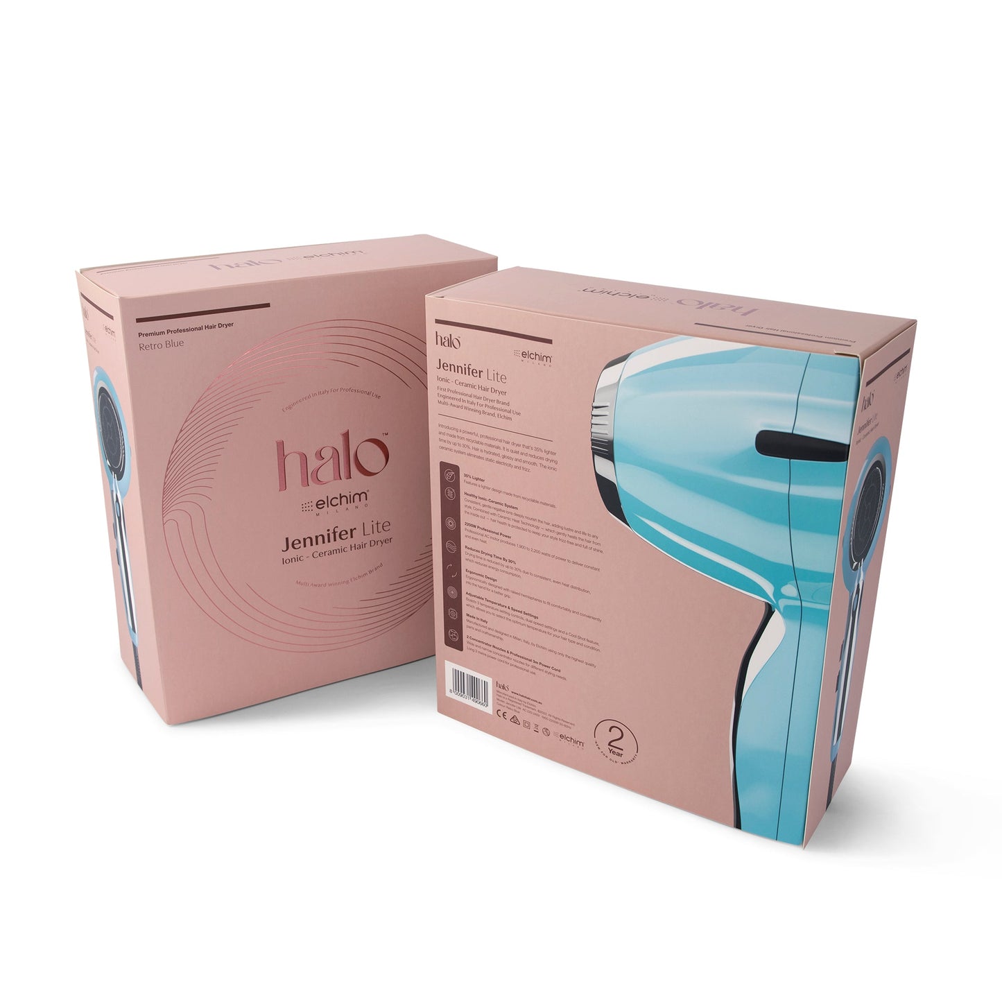 by Elchim Jennifer Lite Ionic-Ceramic Hair Dryer - Retro Blue