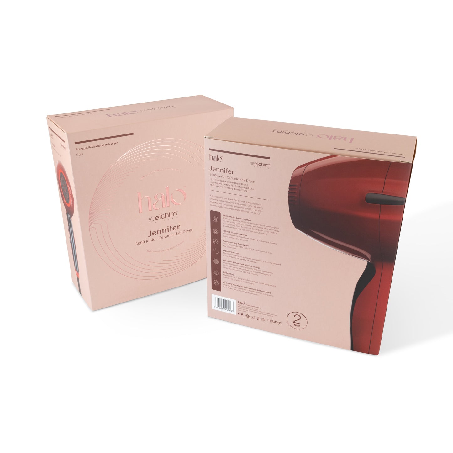 by Elchim Jennifer 3900 Ionic-Ceramic Hair Dryer - Red