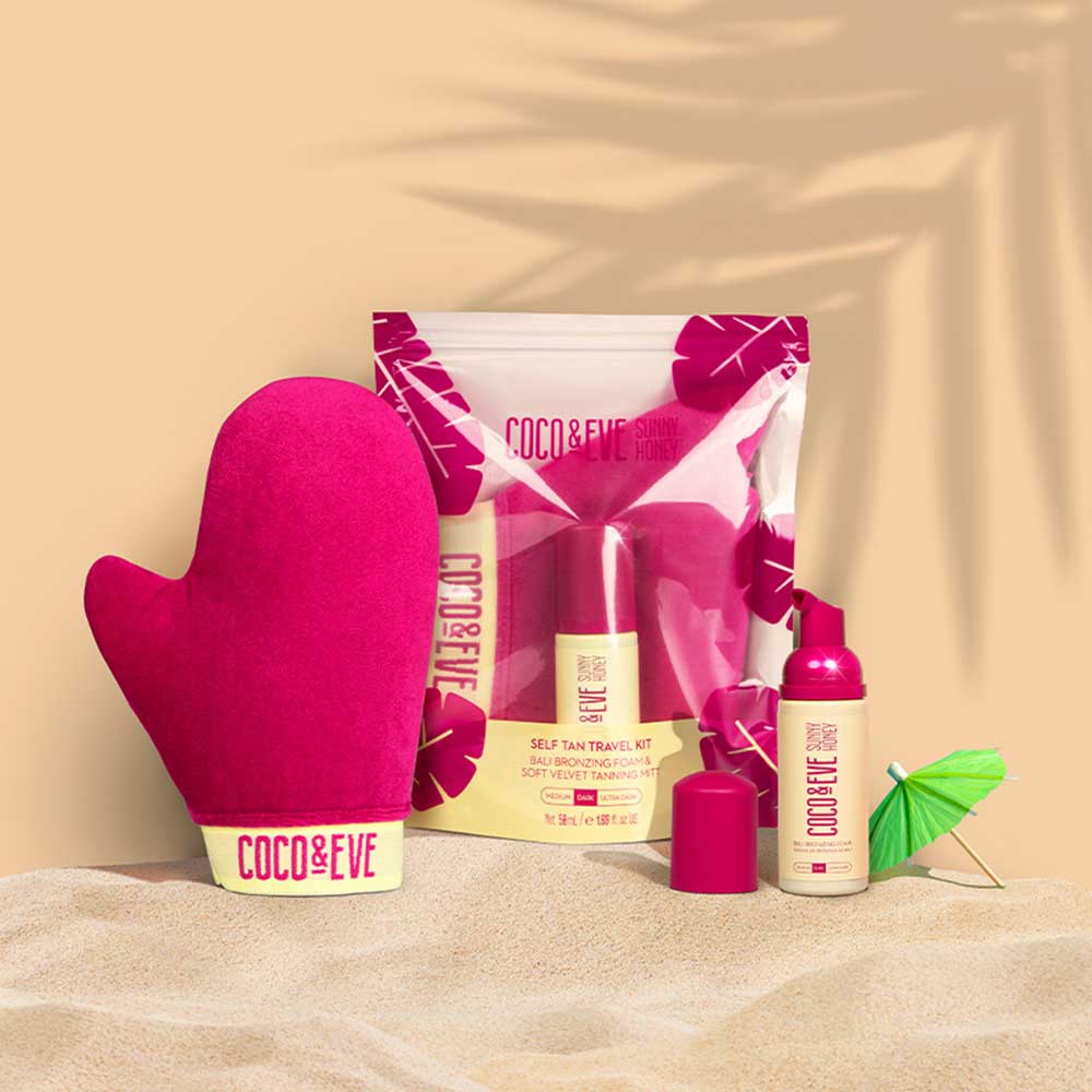Self Tan Travel Kit  Medium shade foam + Tan mitt  50ml