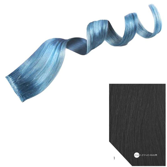 20" Human Hair Single Clip-in - #1 Black