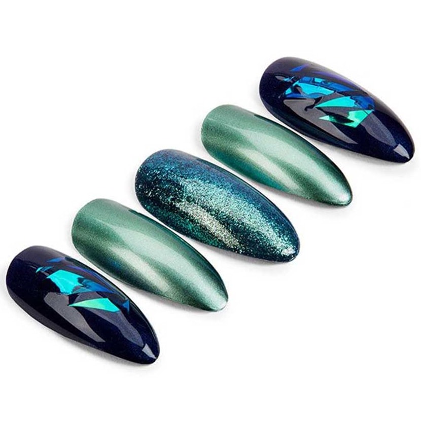 Nail Addict Green Glitter Chrome