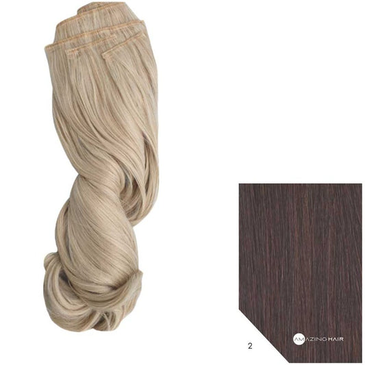 22" Synthetic 5pc Clip In - #2 Chocolate Brown