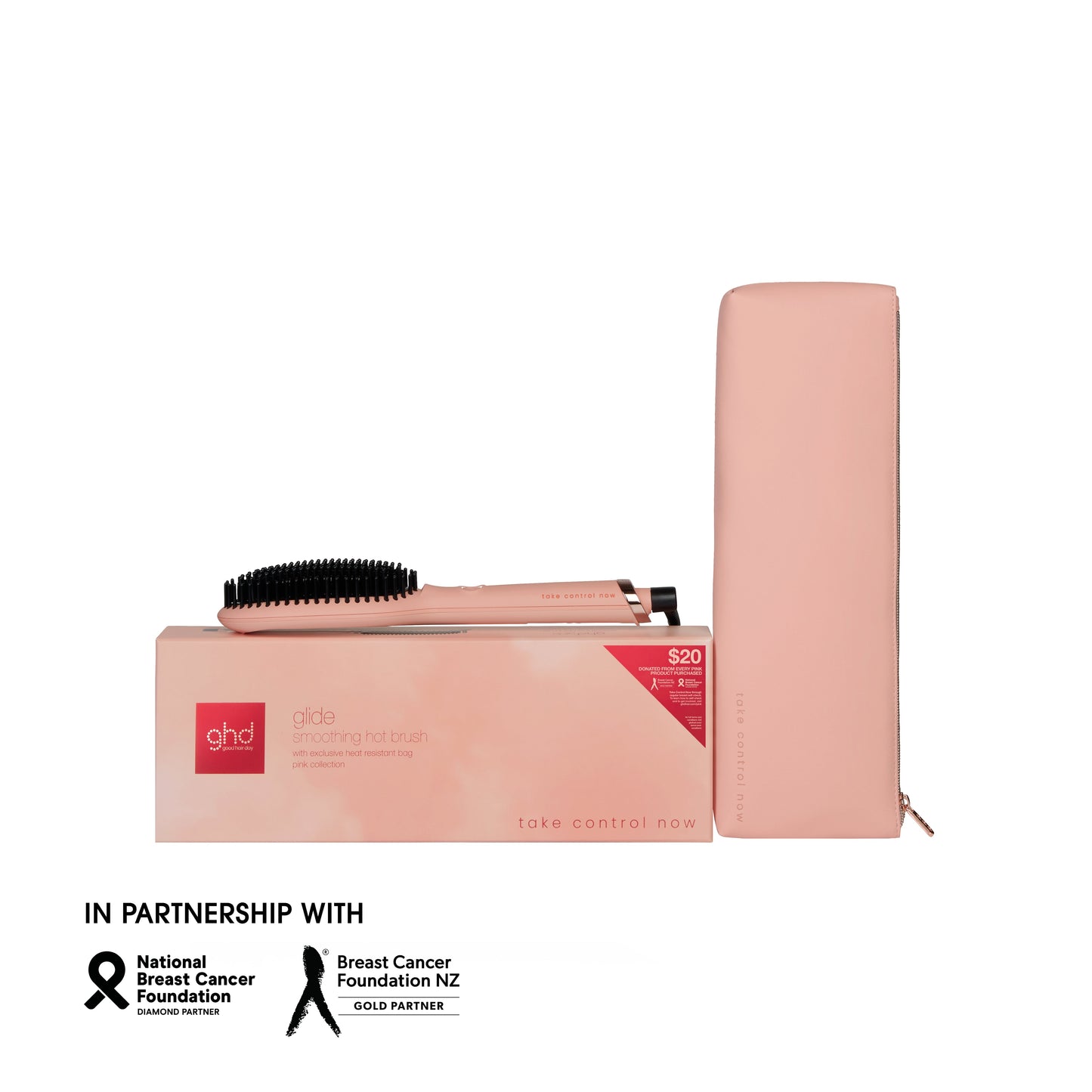 Glide Hair Straightener Brush Limited Edition In Pink Peach
