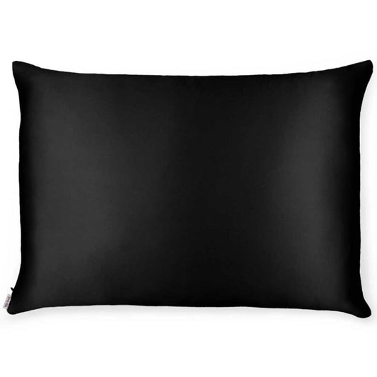 Luxe Single Side Silk/Single Side Bamboo Queen Pillowcase - Black 25 momme