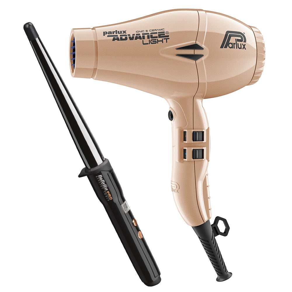 Advance Dryer Light Gold with Free Ceramic Conical Curler 25mm-13mm