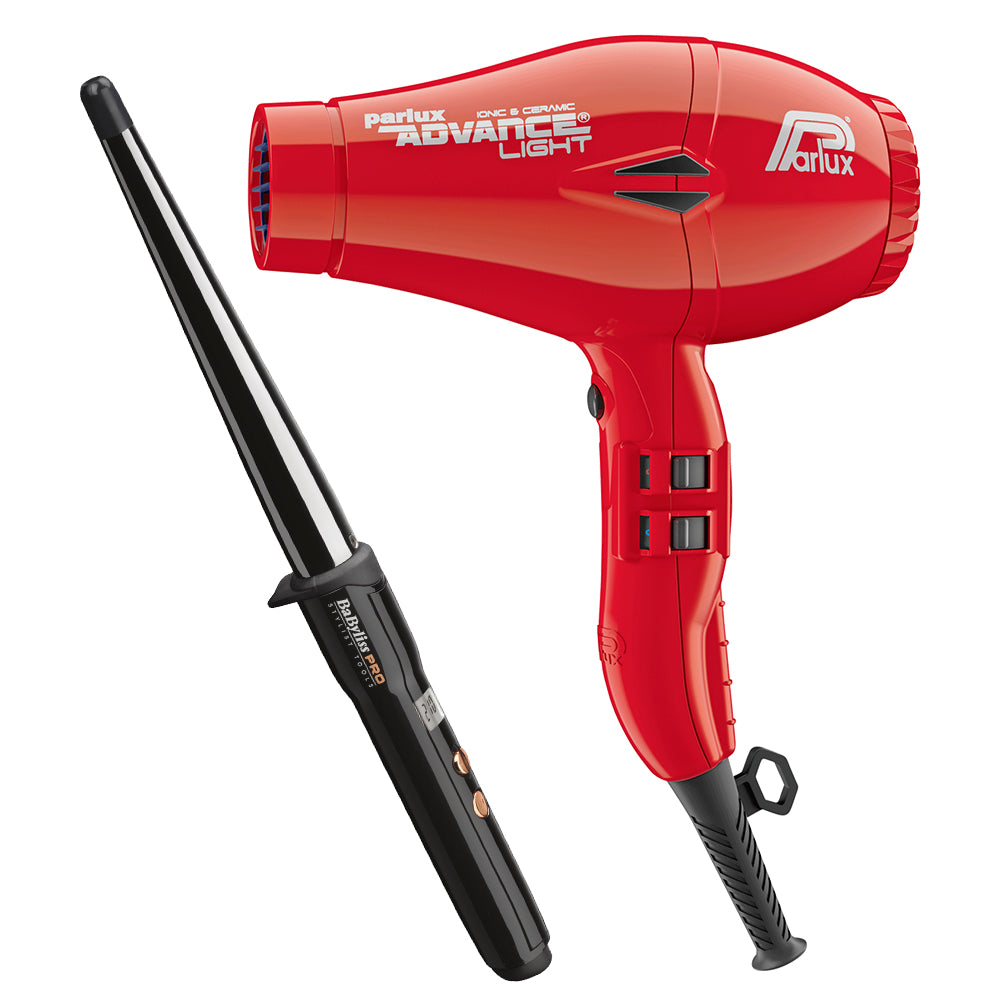 385 Dryer Red with Free Ceramic Conical Curler 25mm-13mm