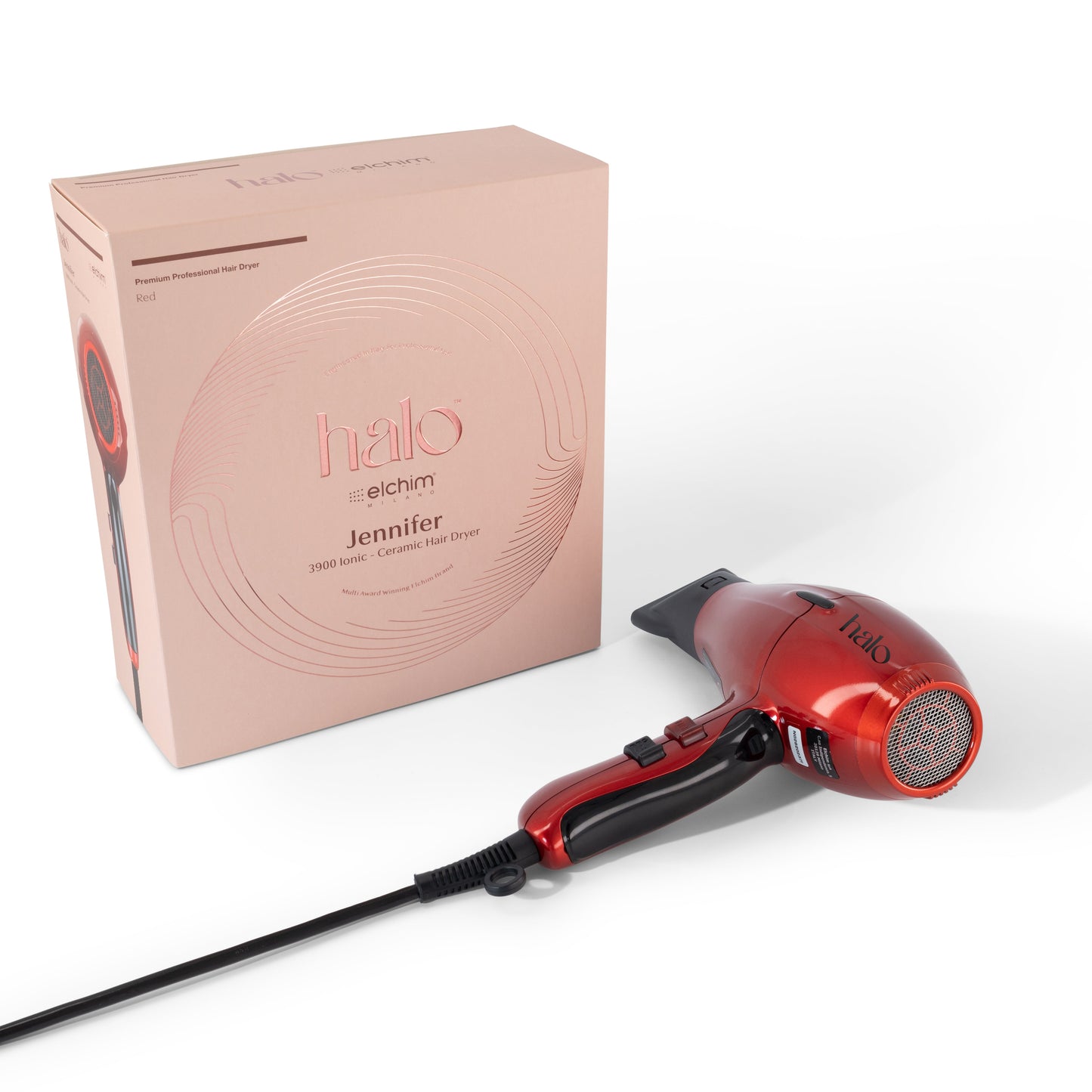 by Elchim Jennifer 3900 Ionic-Ceramic Hair Dryer - Red