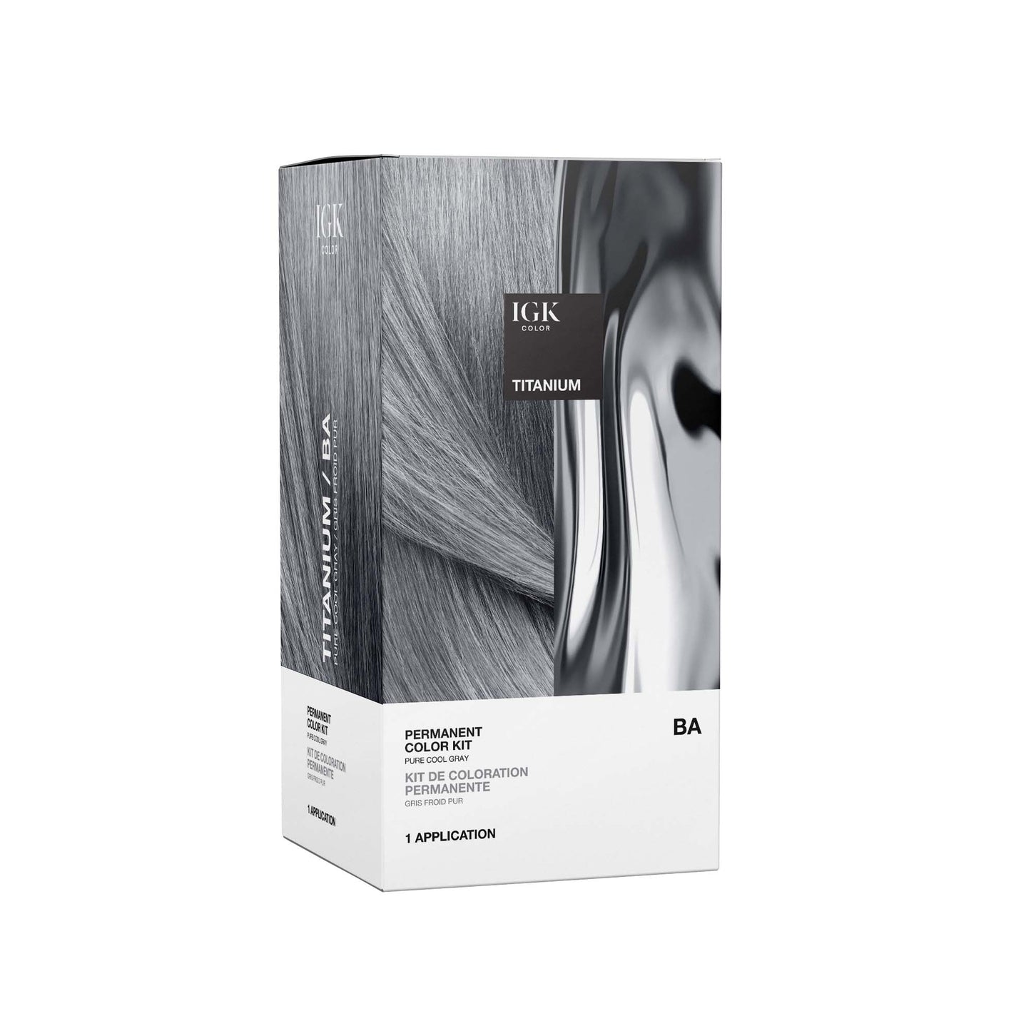 IGK Permanent Color Kit Titanium- Pure Cool Gray