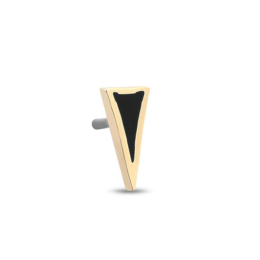 14Kt Gold Jet Spike Earring - 6mm Labret