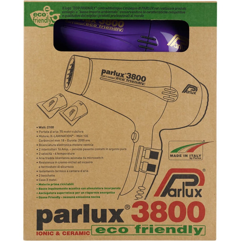 3800 Eco Friendly Ceramic & Ionic 2100W Hair Dryer - Purple