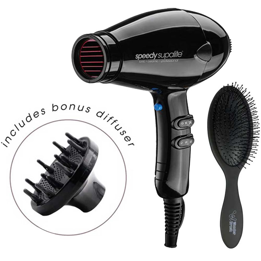 Supalite Ceramic Black Dryer & Brush Pack