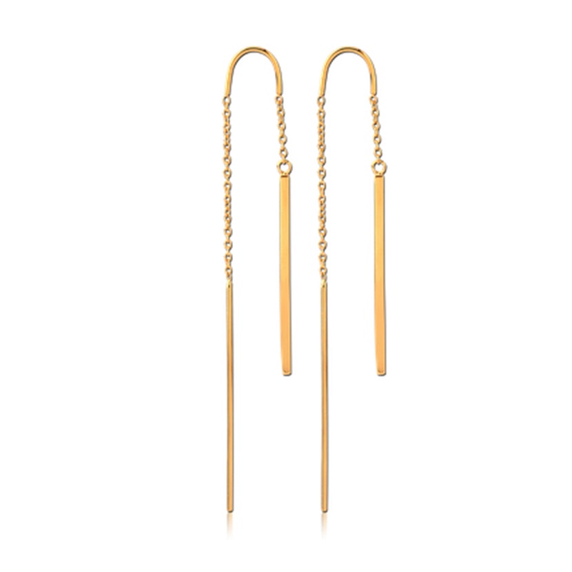 Hanging Bar Earring Pair - Gold Pvd