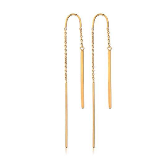 Hanging Bar Earring Pair - Gold Pvd