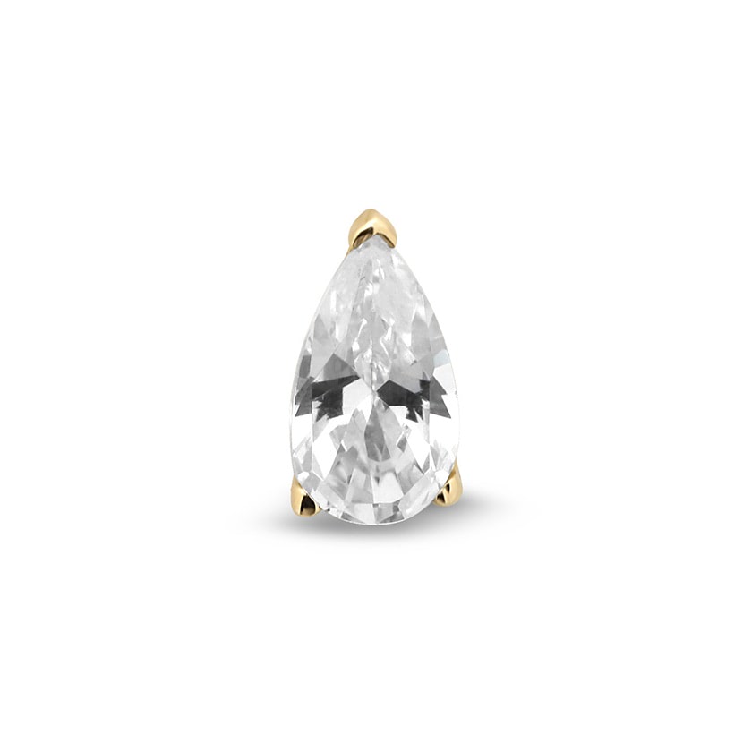 14Kt Gold Jewelled Pyrus Earring - 8mm Labret