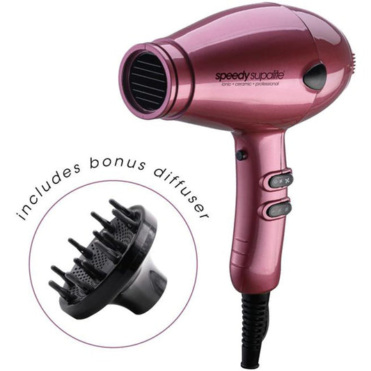Supalite Dryer With Bonus Hi Lift Thermal Spray Heat Protector 250ml - Purple