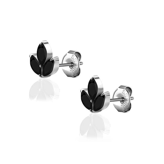 Black Marquise Earring Pair 0.8Mm