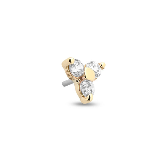 14Kt Gold Jewelled Trio Earring - 8mm Labret