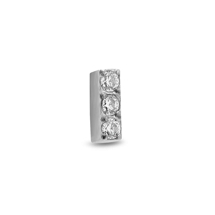 Jewelled Bar Attachment 3 Stones Earring - 6mm Labret
