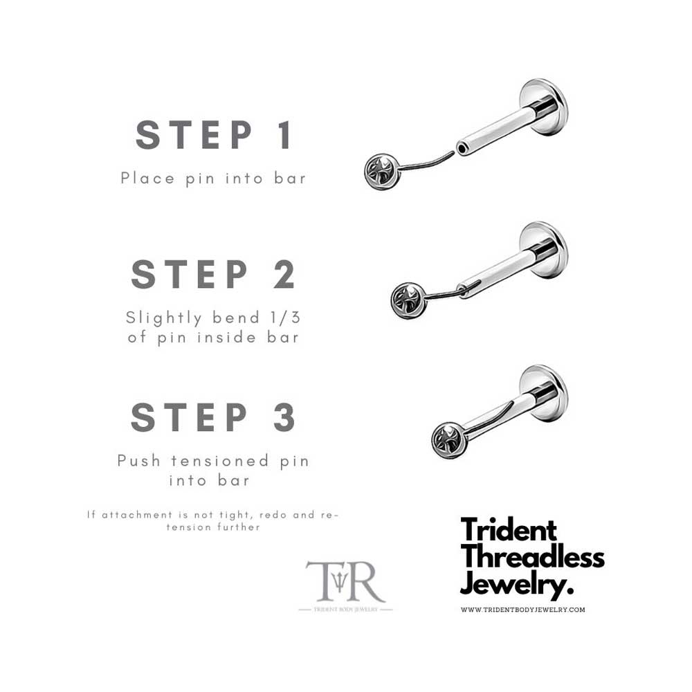 14Kt Gold Sword Earring - 8mm Labret