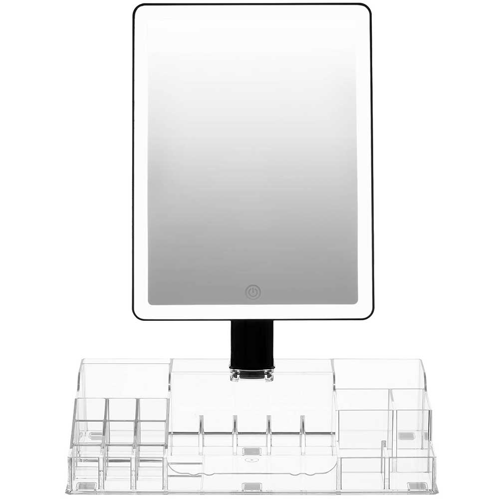 Radiance LED Beauty Mirror with Organiser - Black