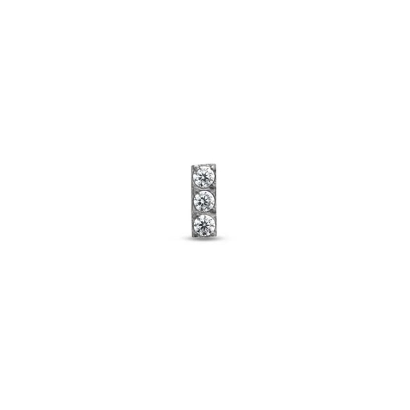 Jewelled Bar Attachment 3 Stones Earring - 6mm Labret
