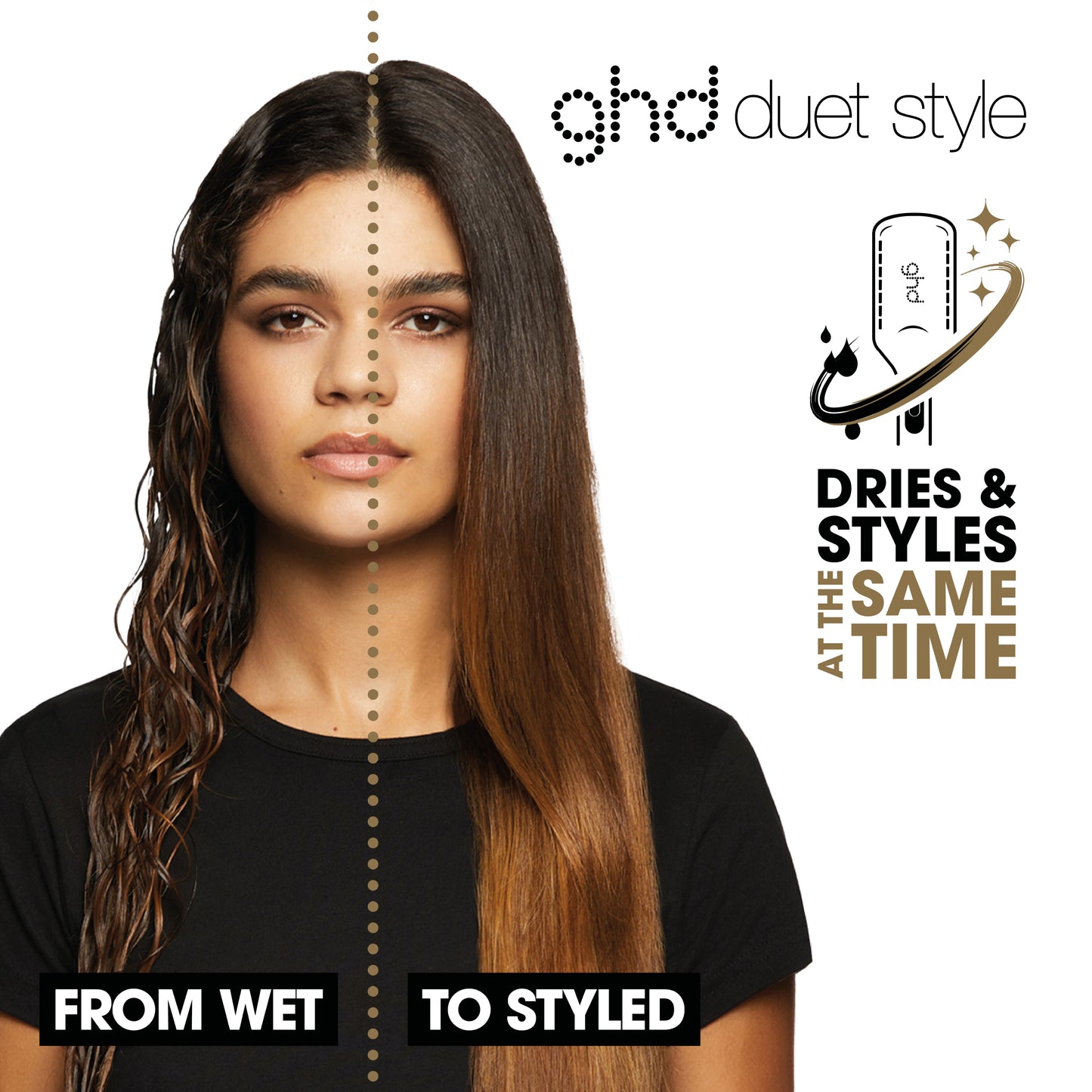 Duet Style 2-in-1 Hot Air Styler in Black