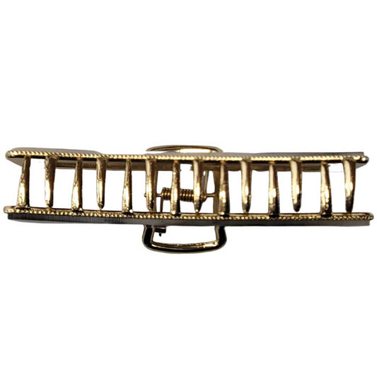 Bowed and Marbled Metal Clip - White Fleck