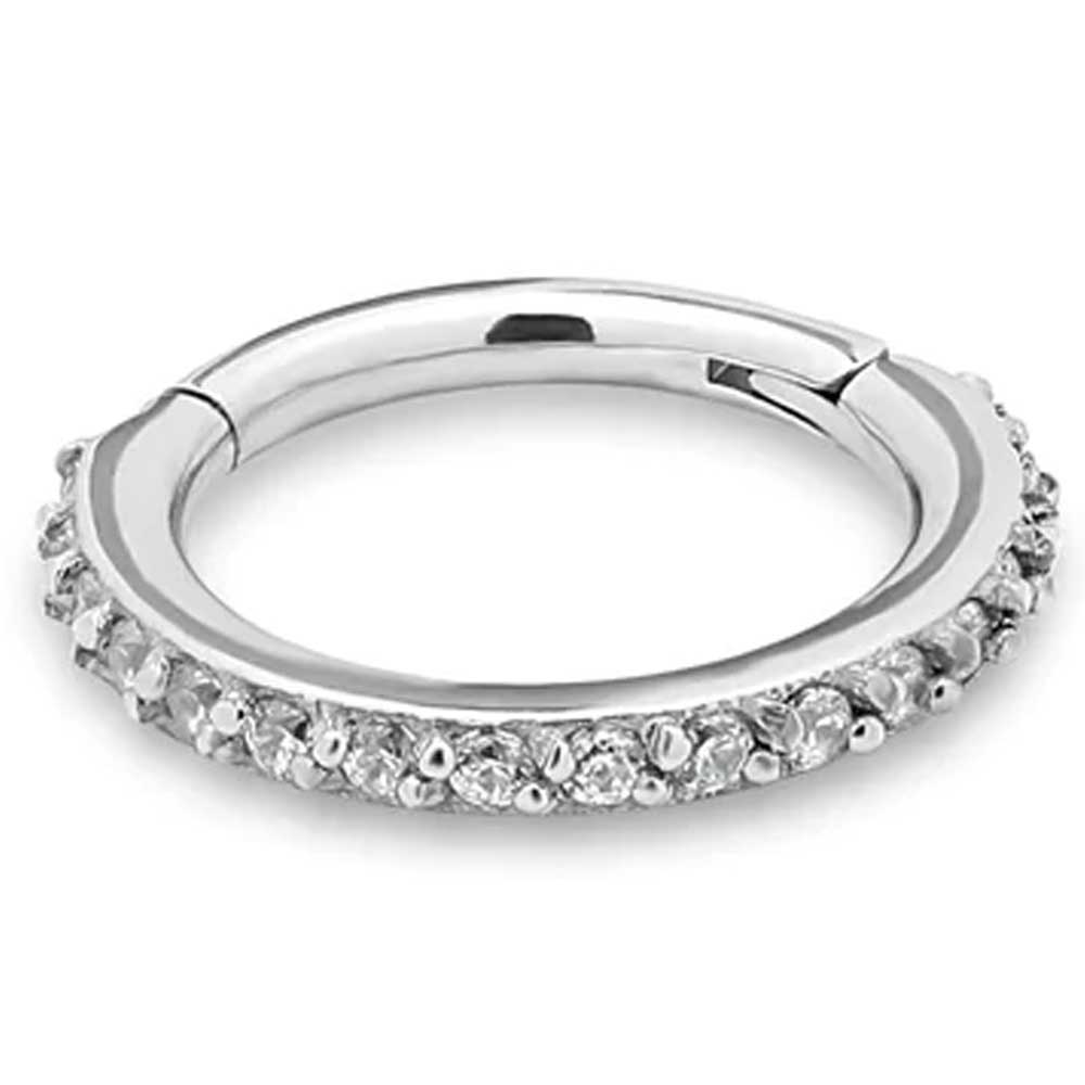 Titanium Jewelled Hinged Segment Earring - 6mm Labret