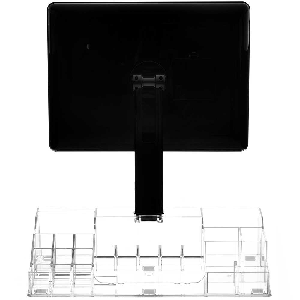 Radiance LED Beauty Mirror with Organiser - Black