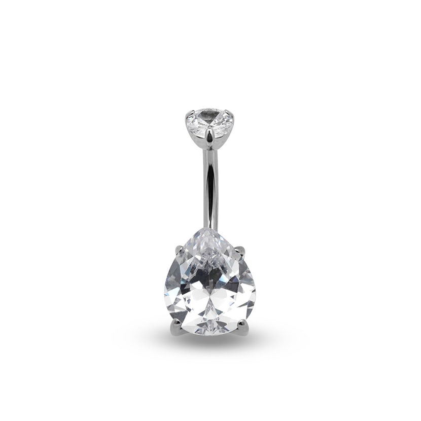 Titanium Internal Tear Drop Navel Bar - 1.6 X 10mm