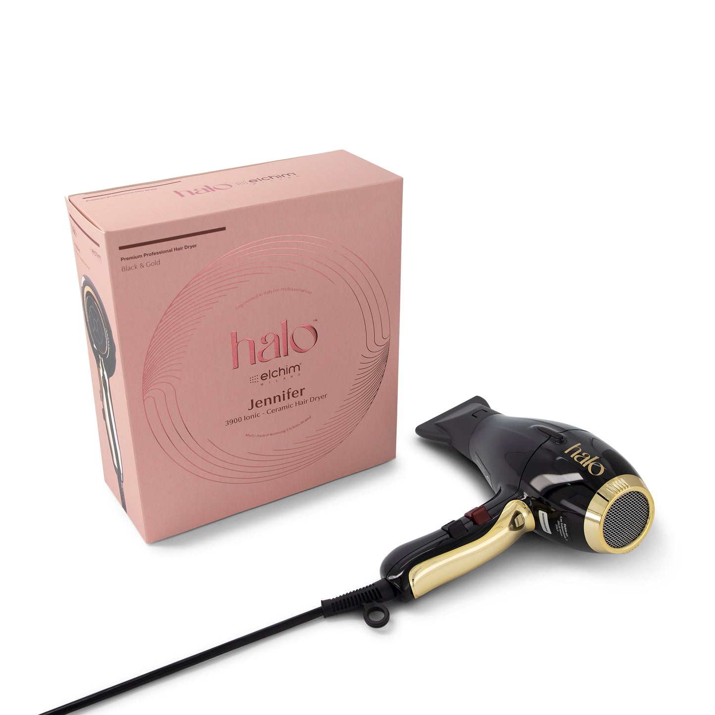 by Elchim Jennifer 3900 Ionic-Ceramic Hair Dryer - Black & Gold