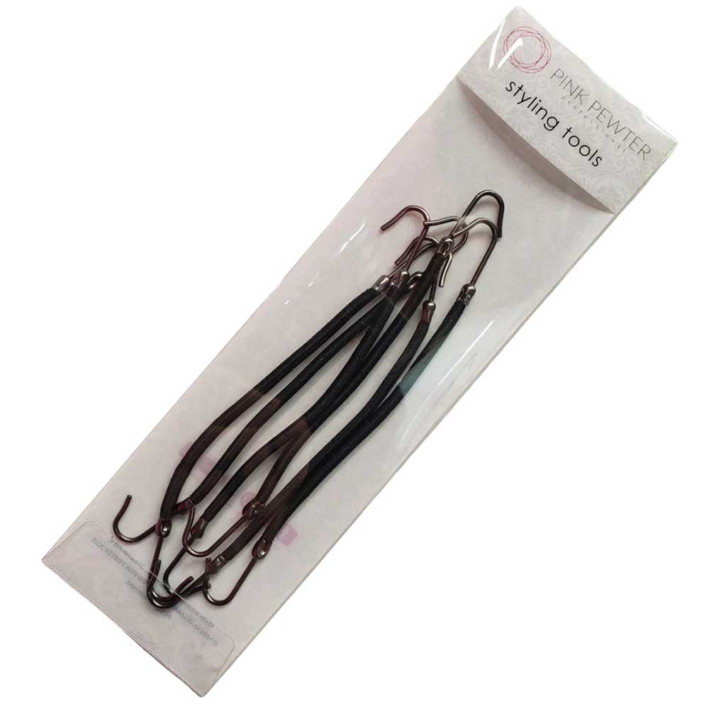 Bungee Professional Quality Elastics With Hooks - 6pc - 5" Black