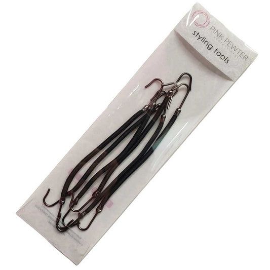 Bungee Professional Quality Elastics With Hooks - 6pc - 5" Black
