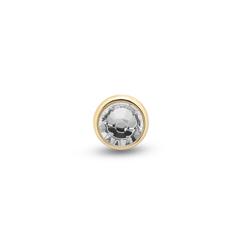 14Kt Gold Jewelled Bezel Earring - 8mm Labret