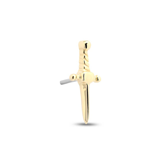 14Kt Gold Sword Earring - 6mm Labret