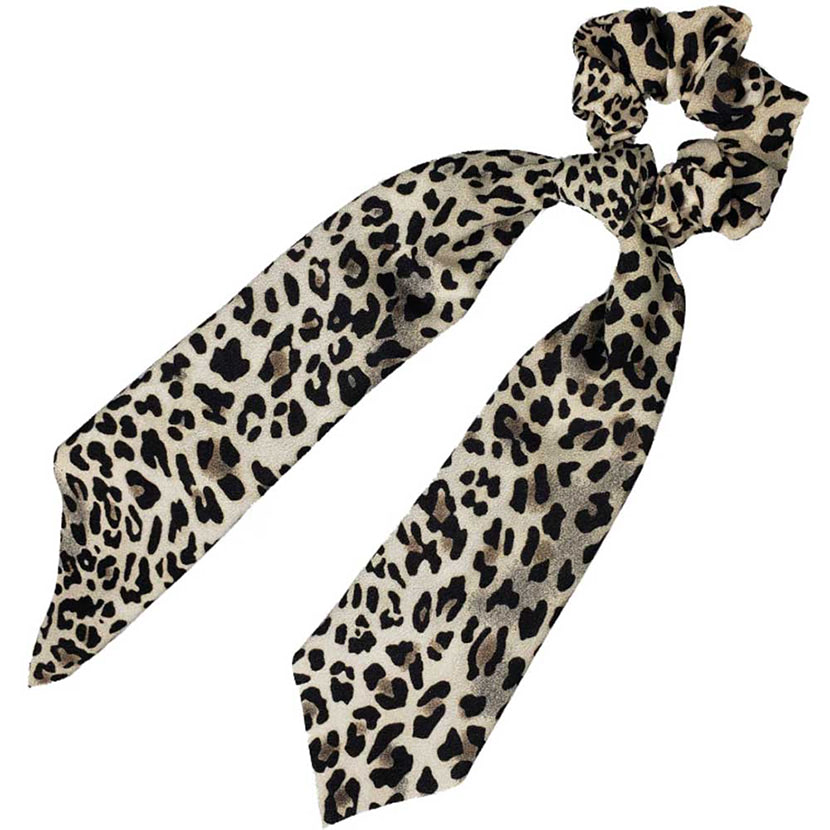 Sweet Sixteen - Long Tail Chiffon Scrunchie - Leopard