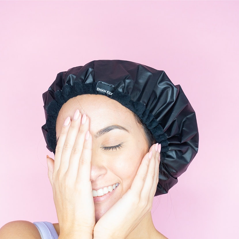 Lined Shower Cap Black