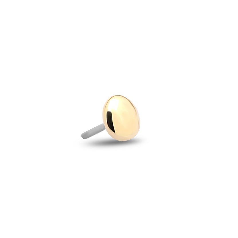 14Kt Gold Disk 1Mm Earring - 8mm Labret