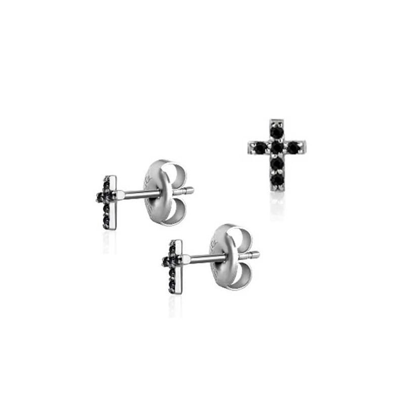Earrings Cross 0.8mm - Pair