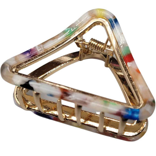 Marbled Trigon Metal Clip - Wildflower