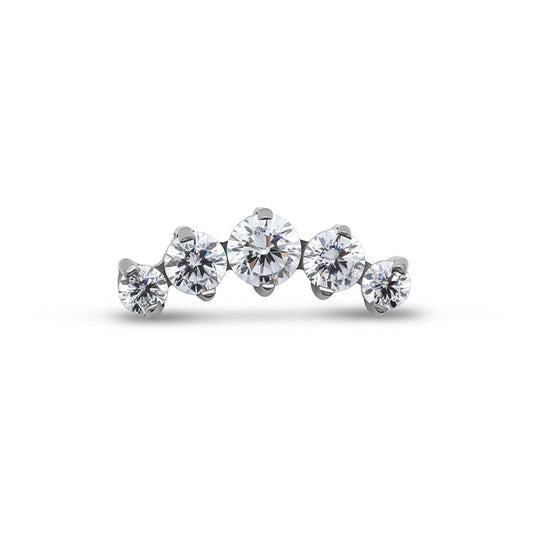 Titanium 5 Curved Jewelled Earring - 6mm Labret
